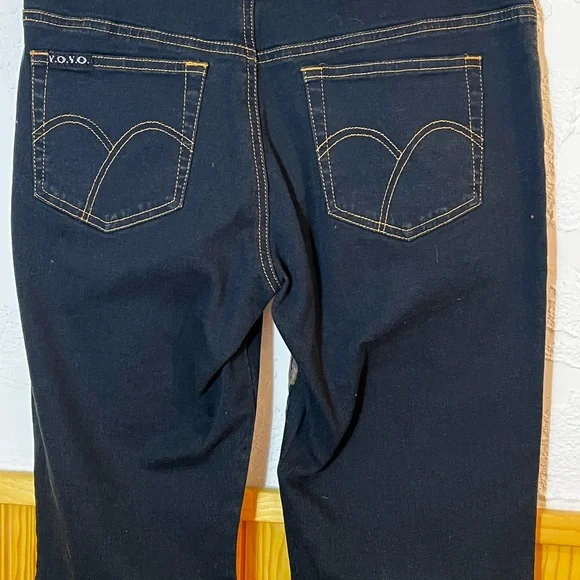 Vintage Y2K Y.O.Y.O. Black Abstract Design Jeans Sz-7 - Picture 6 of 11